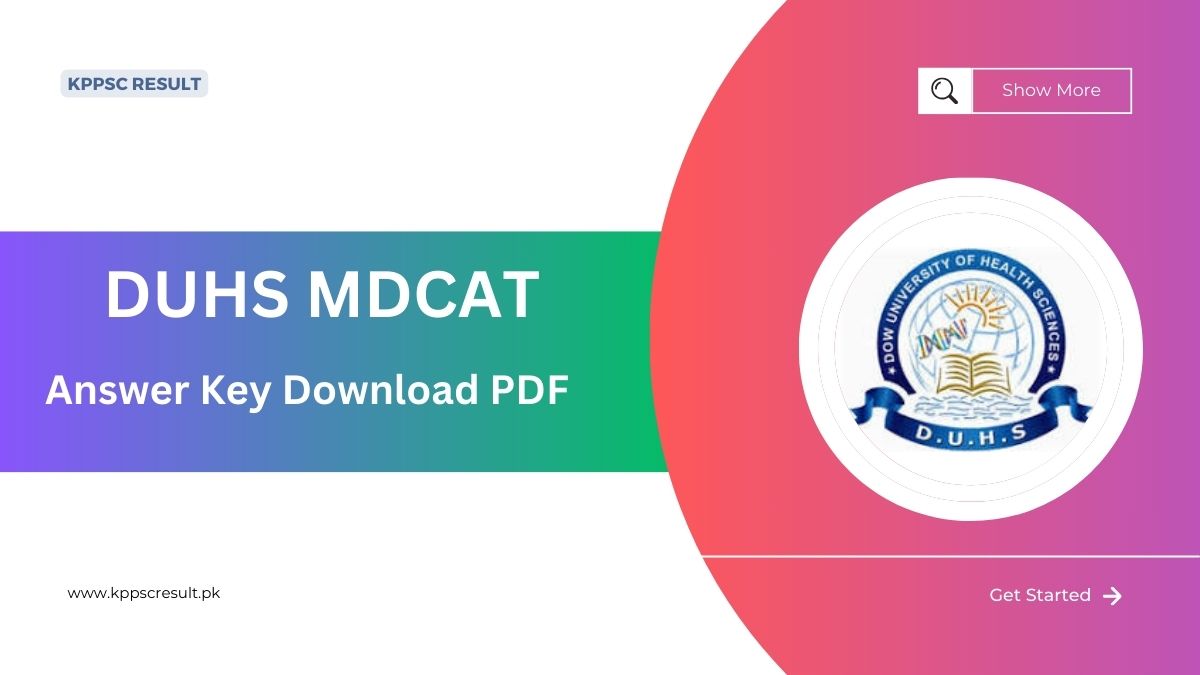 DUHS MDCAT 22 September Test Answer Key 2024 Download PDF