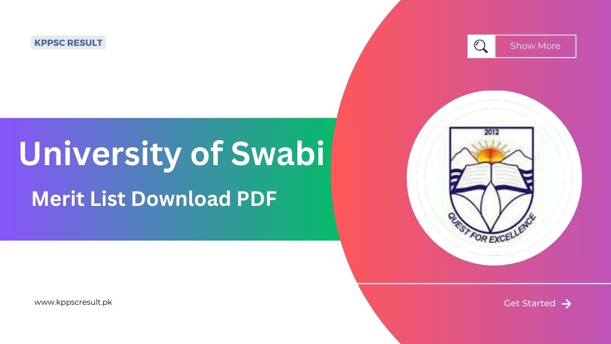 University of Swabi Merit List 2024 1st 2nd 3rd Download PDF